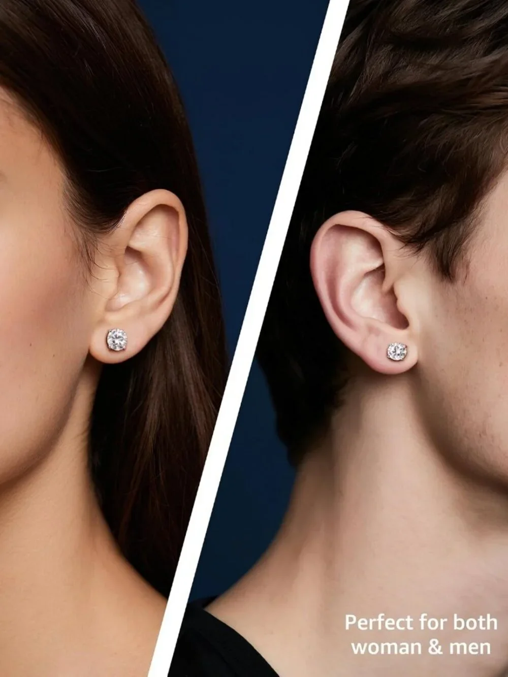 Elegant Moissanite Stud Earrings in 925 Sterling Silver for Women & Men